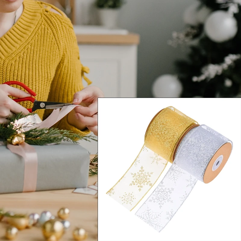 

Christmas Ribbon Double Wired Edge Ribbon Printed Grosgrain Ribbons for Gift Wrapping Wedding Decoration Hair Bows DIY
