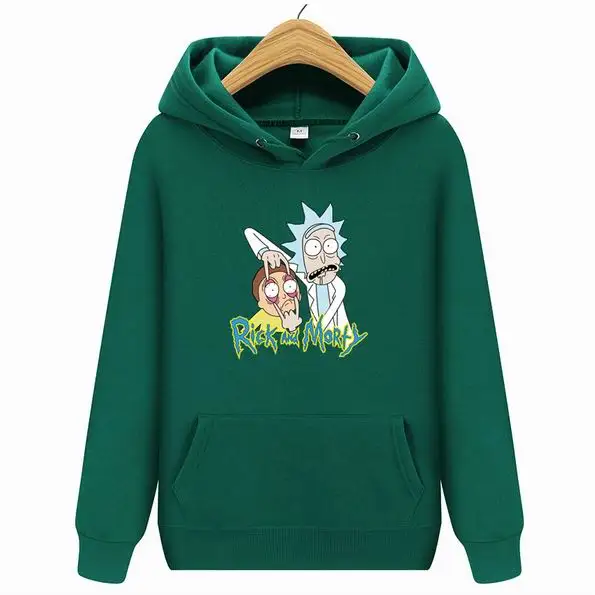 HW0041green Новинка, брендовые толстовки с капюшоном Rick marty для мужчин и женщин, мужские толстовки с капюшоном для скейтборда, мужские хлопковые толстовки с капюшоном Rick marty - Цвет: HW0041green