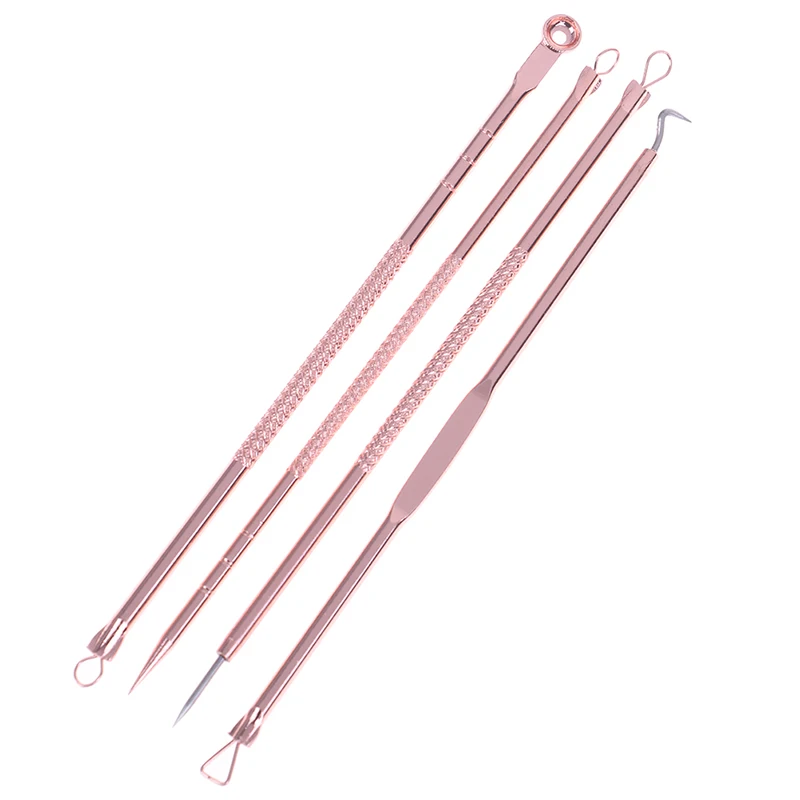4PCS/Set Blackhead Extractor Dots Cleaner Acne Blemish Remover Needles Set Black Spots Pore Cleanser Tool