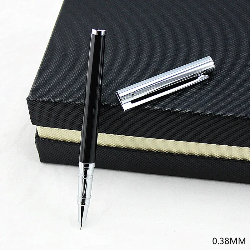 Jinhao классическая черная и серебряная перьевая ручка с 0 5 мм перо из иридия