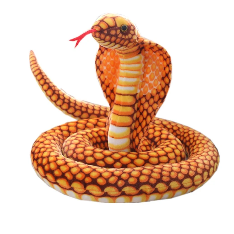 

Nice 1pc 110cm -300cm Simulated Snakes Plush Toy Giant Boa Cobra Long Stuffed Snake Plushie Yellow Brown Green Friends Gift
