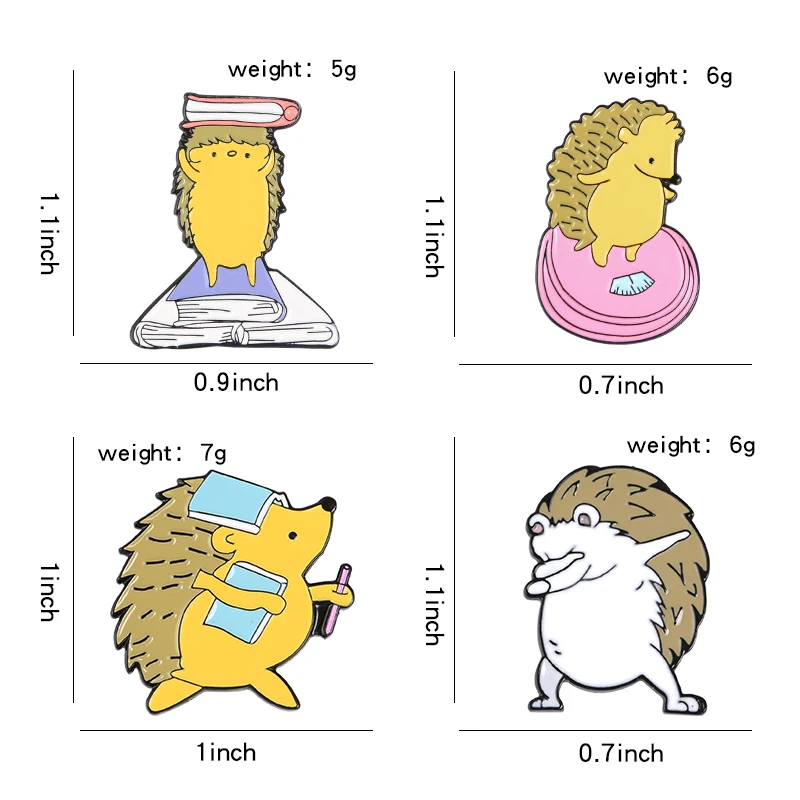 Эмалированная булавка Hedgehog для ежедневного использования брошь в виде веса