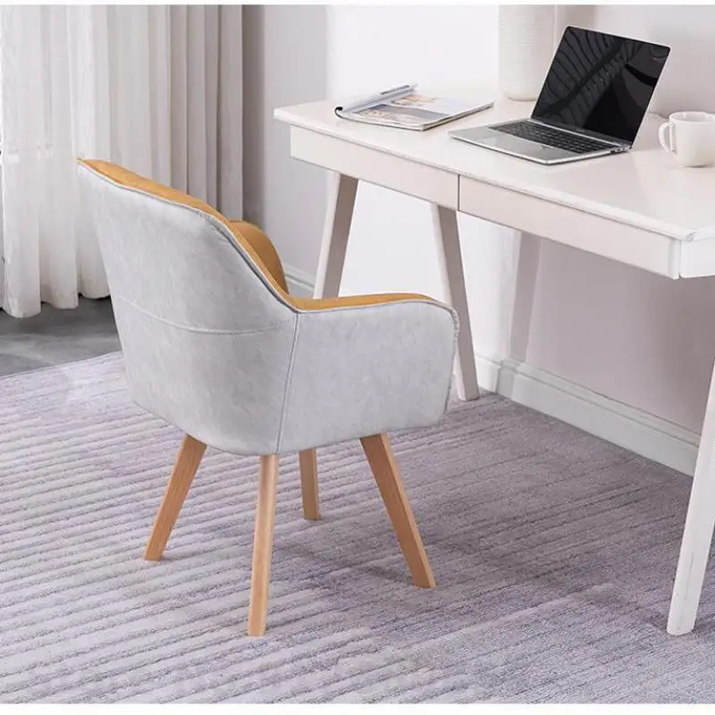 Компьютерное кресло из ткани одноразовый вращающийся стул твердой древесины в