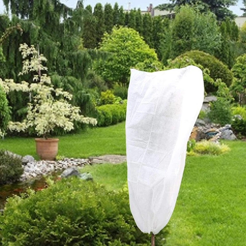 

6 Packs Plants Covers Freeze Protection Bags,Fabric Frost Cloth with Drawstring,Reusable Shrub Jacket Winter Tree Cover