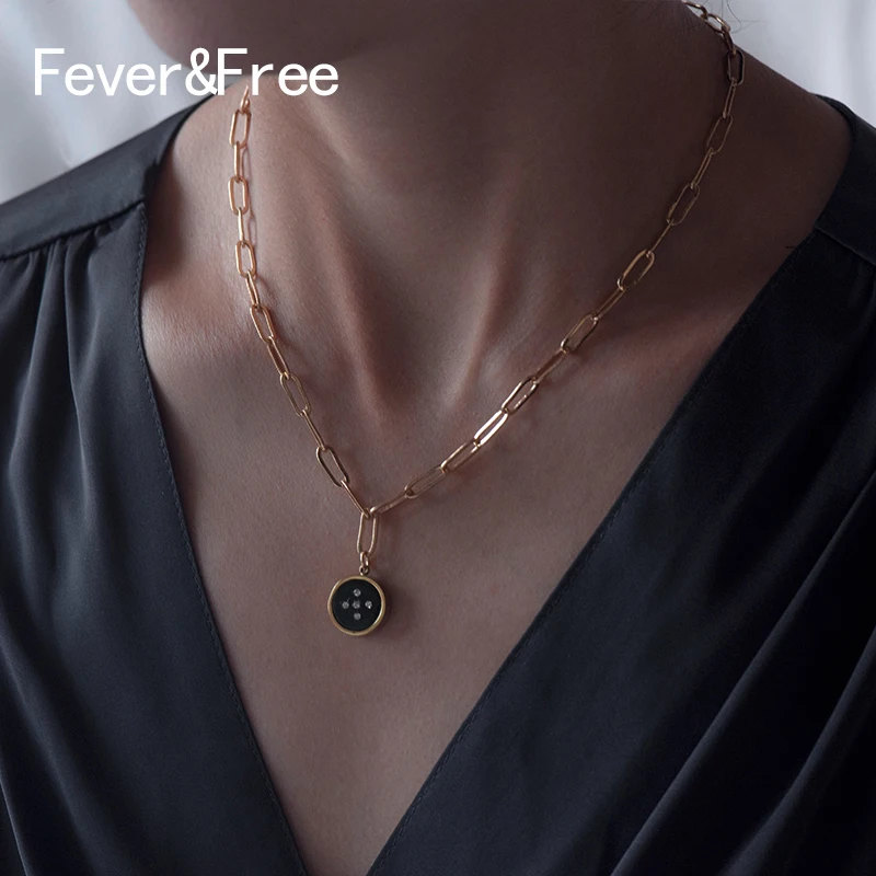 Fever&ampFree 2019 New Tiny Pendant Necklace Women Fashion Gold Geometric Collier Party Jewelry Collares De Moda Free Shipping | Украшения