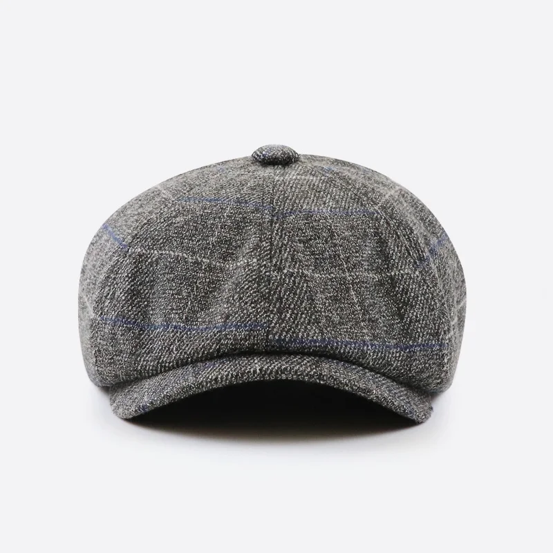 Новые шерстяные Восьмиугольные шляпы твидовая плоская такси с закруглёнными