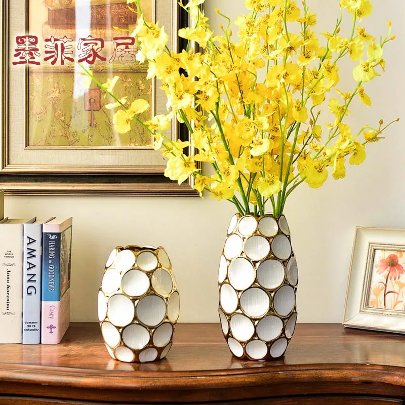 

Modern Light Luxury Vase Decoration Living Room Flower Arrangement Northern European-Style Creative Simple Ceramic Decoration