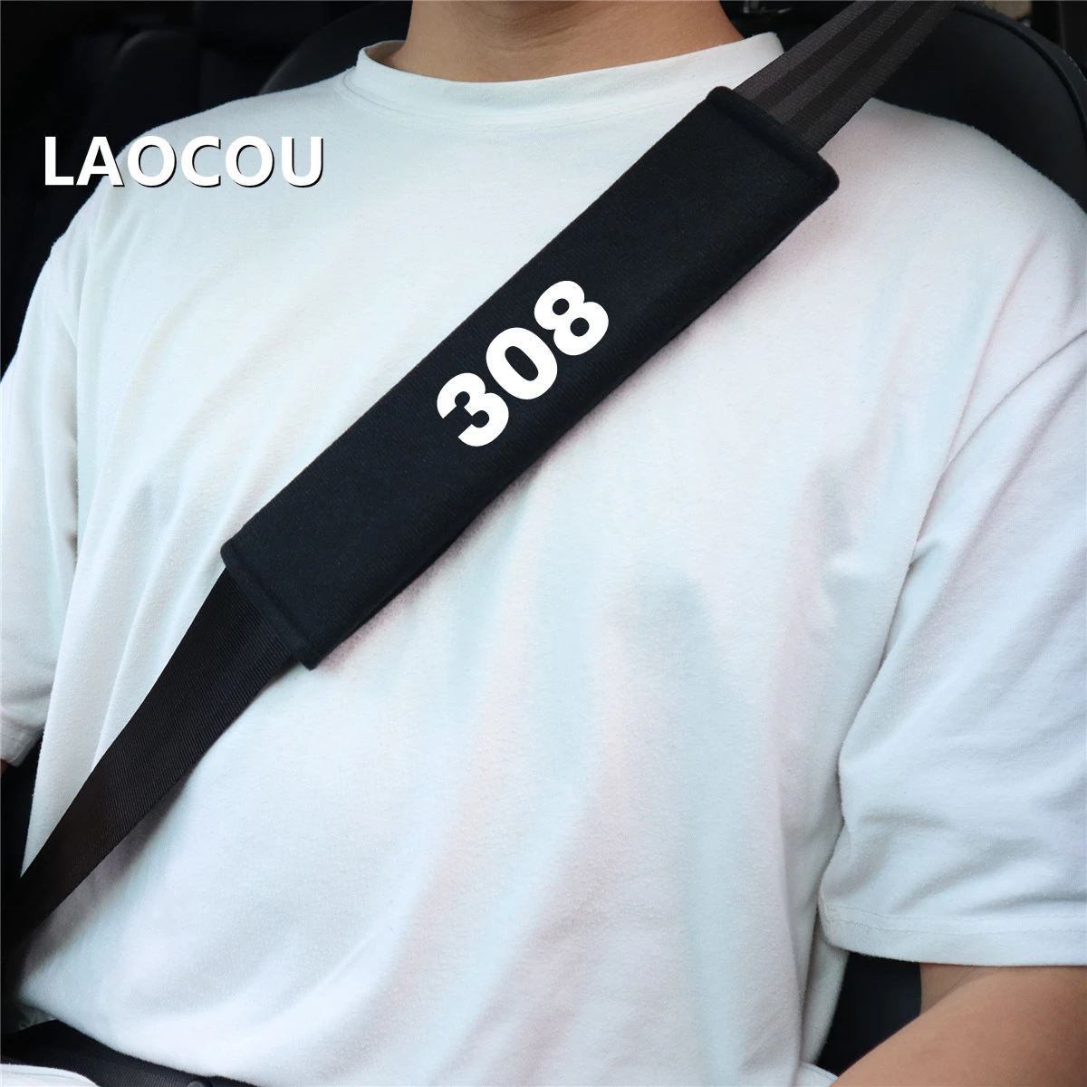 

2PCS Car Styling Car Seat Belt Cover Case Emblem Shoulder Cushion Pad Cotton For Peugeots 308 Style Car Styling