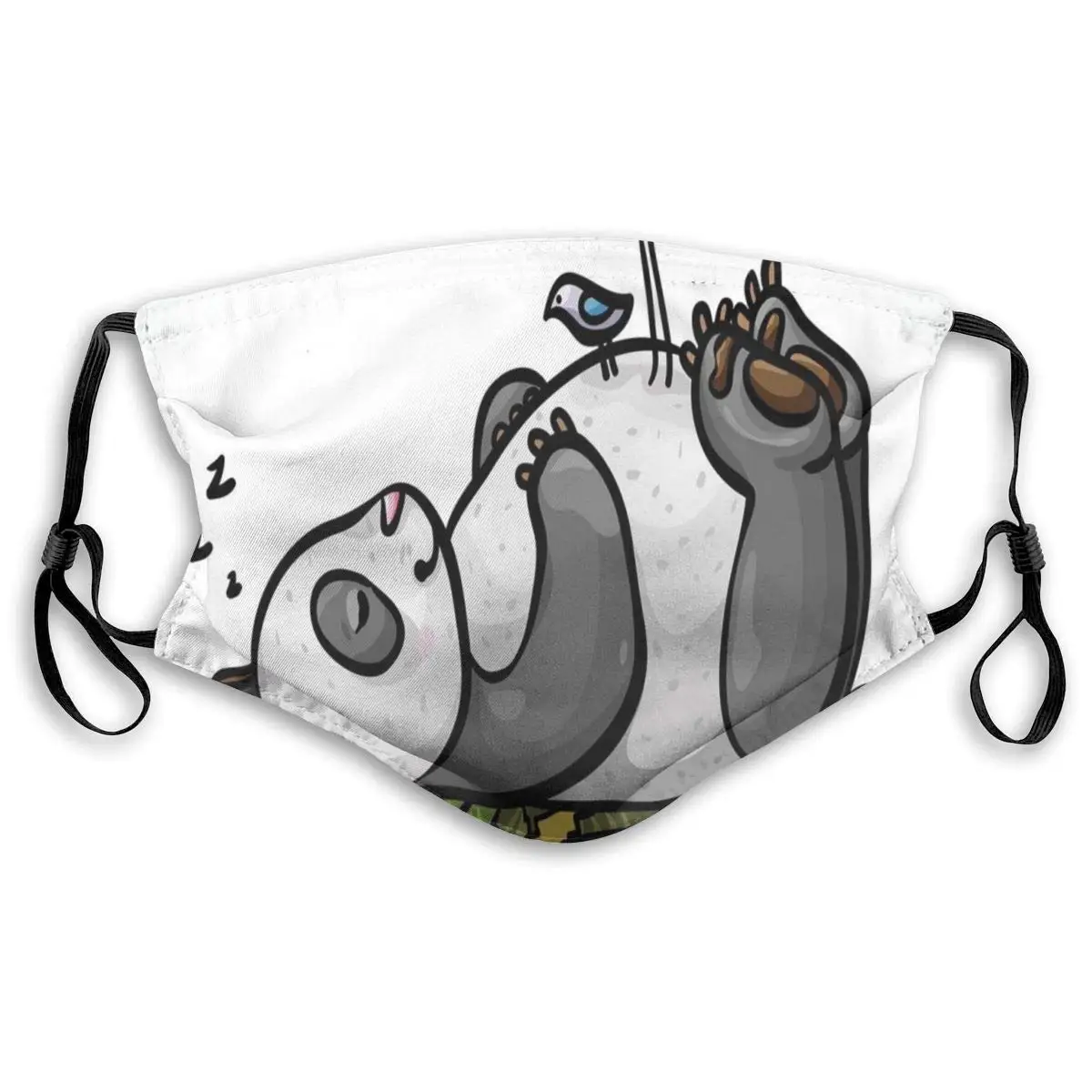 

Unisex Half Face Mouth Mask Face Masks Anti-Dust Face Windproof Ski,Sleeping Panda Bear And Birds On Her Belly Childish Friend
