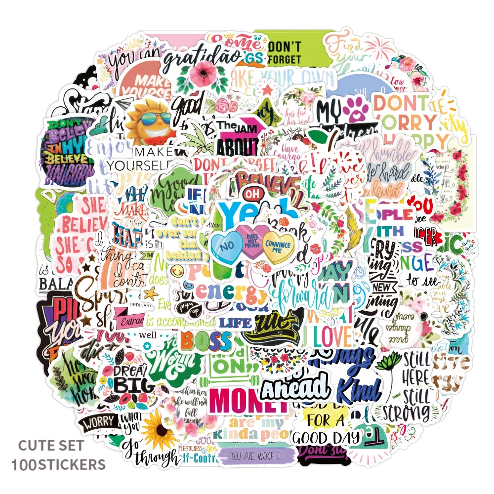 

10/30/50PCS Color Inspirational Classics DIY Stickers Decals Laptop Skateboard Luggage Gift Toys Waterproof Stickers Wholesale