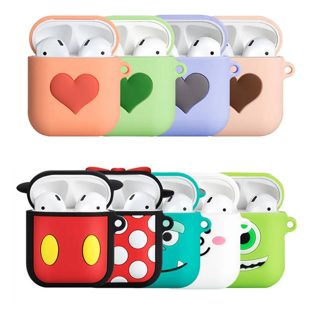 Для Apple air pods 2 силиконовый чехол для наушников airpods с милым 3D мультяшным животным