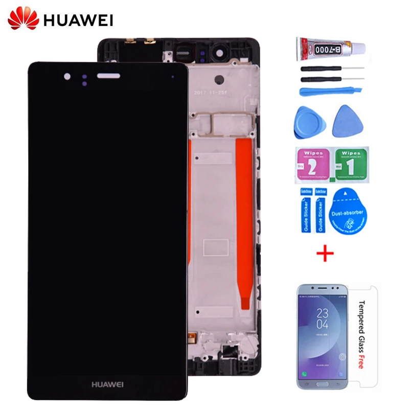 5,2 ''для huawei P9 EVA-L09 L19 L29 ЖК-дисплей с кодирующий преобразователь сенсорного экрана в сборе с рамкой