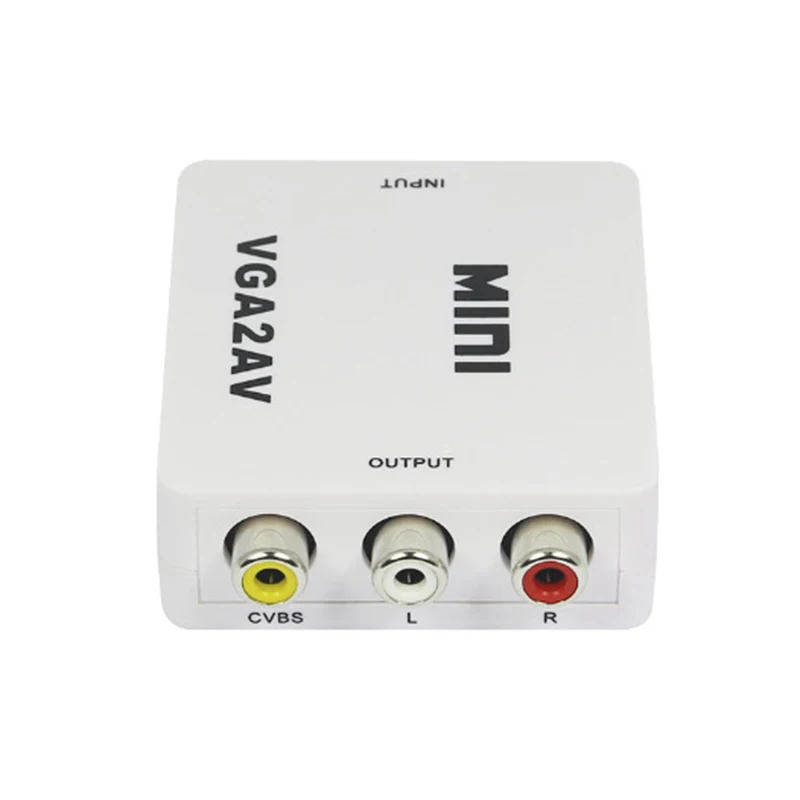 1080P Mini VGA RCA 3 5 мм AV видео преобразователь адаптер с 2AV / CVBS Аудио для HDTV ПК|Кабели VGA| |