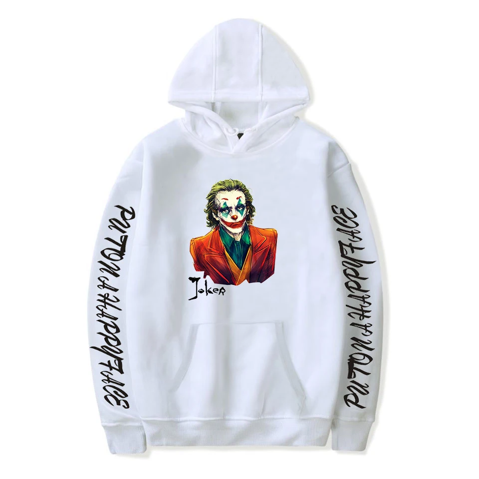 

joker Casual Hoodies Men Sweatshirts Women Print Hoodies Autumn pullovers Hip Hop joker suitable streetwear popular white Tops