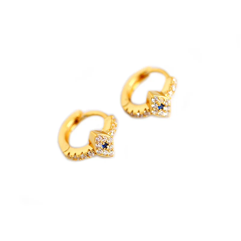 

BIJOX STORY Demon Eye Hoop Earrings For Women Real 925 Sterling Silver Inside 7.5mm Vintage Anniversary Engagement Fine Jewelry