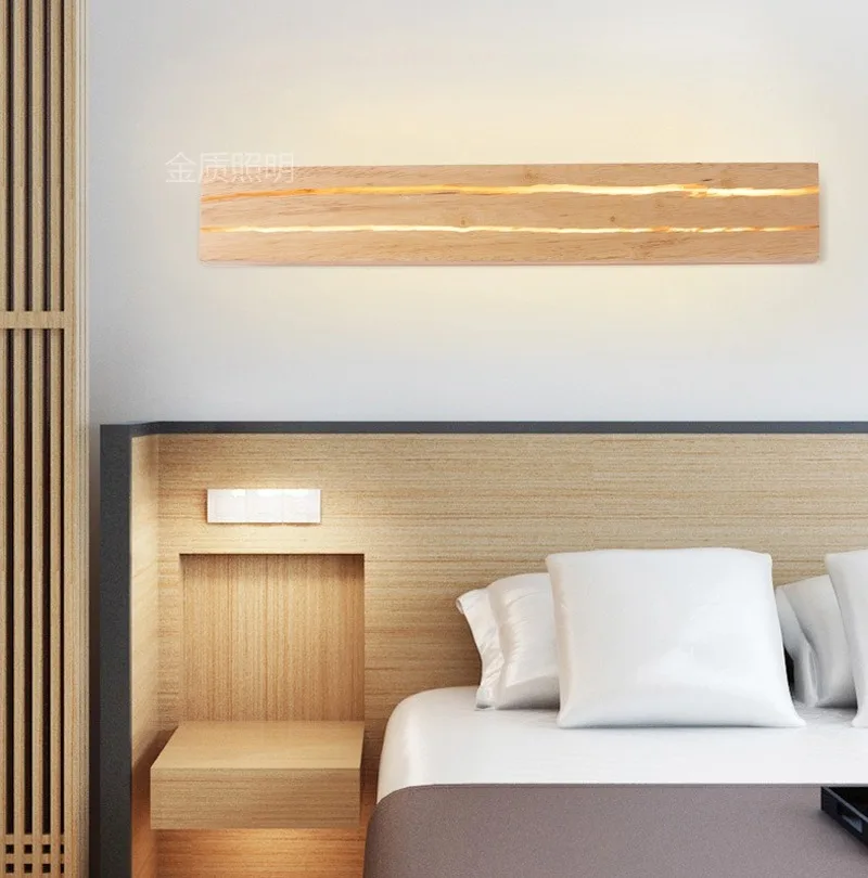 

50*7.5*7.5cm Rotatable Crack Wooded Wall Lamp Living Room TV Wall Lamp for Bedroom Bedside Lamp
