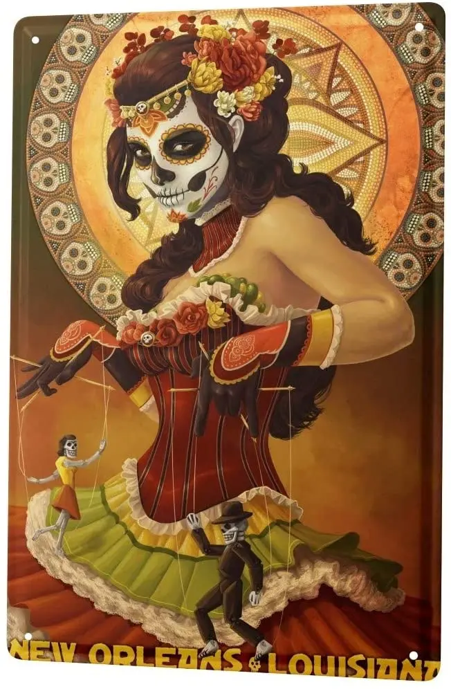 

LEotiE SINCE 2004 Tin Sign Metal Plate Decorative Sign Home Decor Plaques Holiday Travel Agency New Orleans Voodoo