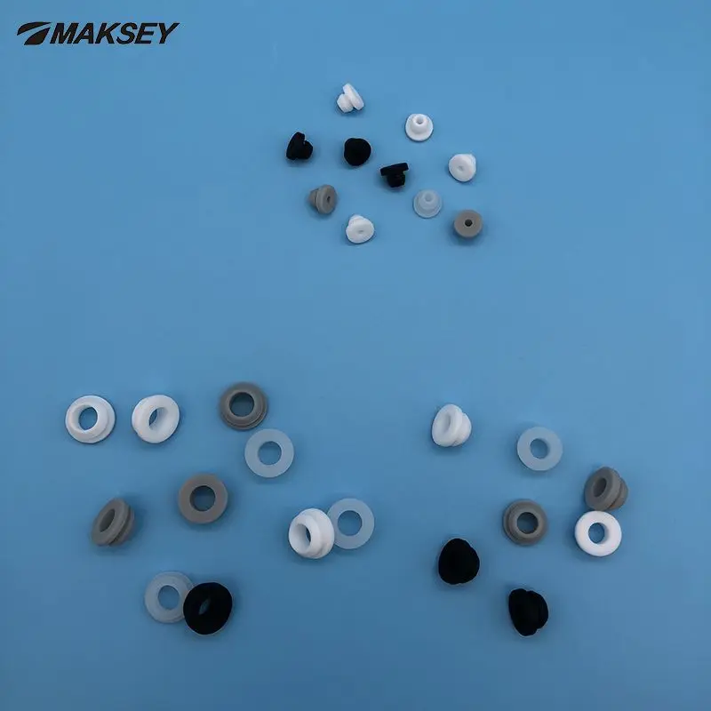 MAKSEY 10pcs 6 7 8 9 10mm Silicone Rubber Grommet Round Washer Hole Protection Elastic Soft Sealed Double Gasket O ring |