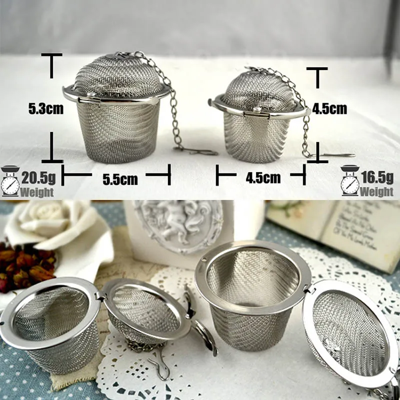 Сетка для чая в форме ведра 304 из нержавеющей стали 4 5*4 5 см/5 3*5 см 1 серебристый