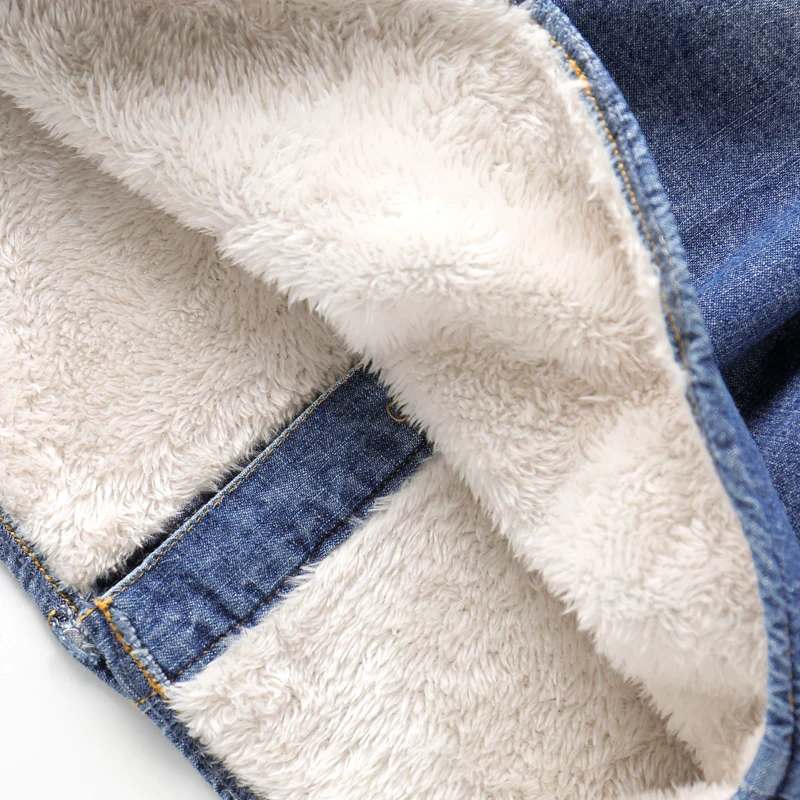 Утепленная джинсовая рубашка для мальчиков теплая осенне-зимняя одежда детская