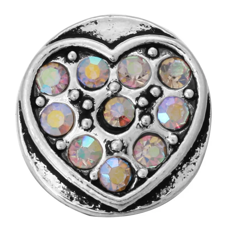 10 шт./лот смешанный стиль 12 мм кнопки ювелирное изделие любовь сердце защелки для