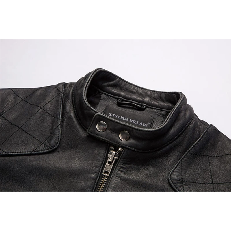 Мужская кожаная куртка из натуральной кожи винтажная мотоциклетная одежда