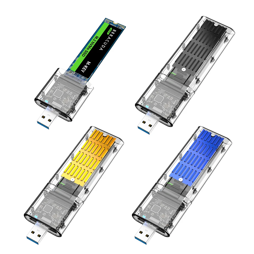 

Прозрачный высокоскоростной корпус для жесткого диска USB3.1 Gen2 10 Гбит/с чехол для жесткого диска для PCIE NVMe B/M-Key M.2 коробка для твердотельного д...
