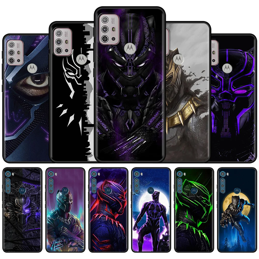 

Black Panther Varanda Case for Motorola G30 One Fusion Plus G9 Play G8 Power Lite E6s G Stylus G60 Edge 20 Pro Black Soft Cover