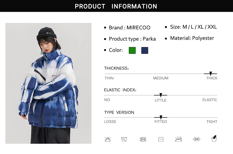 Иллюзия Tie Dye Puffer стеганая зимняя куртка мужская парка хип-хоп уличная куртка пуховик пальто Верхняя одежда ветровка мужская верхняя одежда