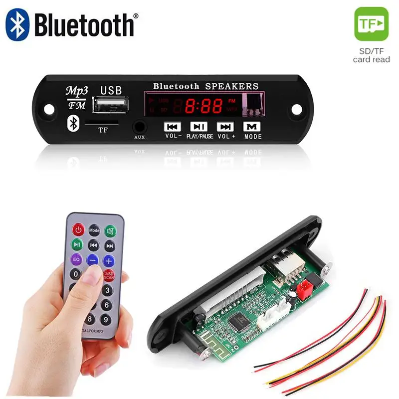 Автомобильный беспроводной Bluetooth MP3 WMA декодер плата аудио модуль USB TF радио