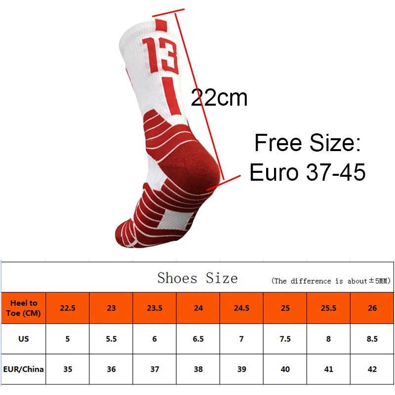 Качественные баскетбольные носки мужские для бега спортивные нескользящие