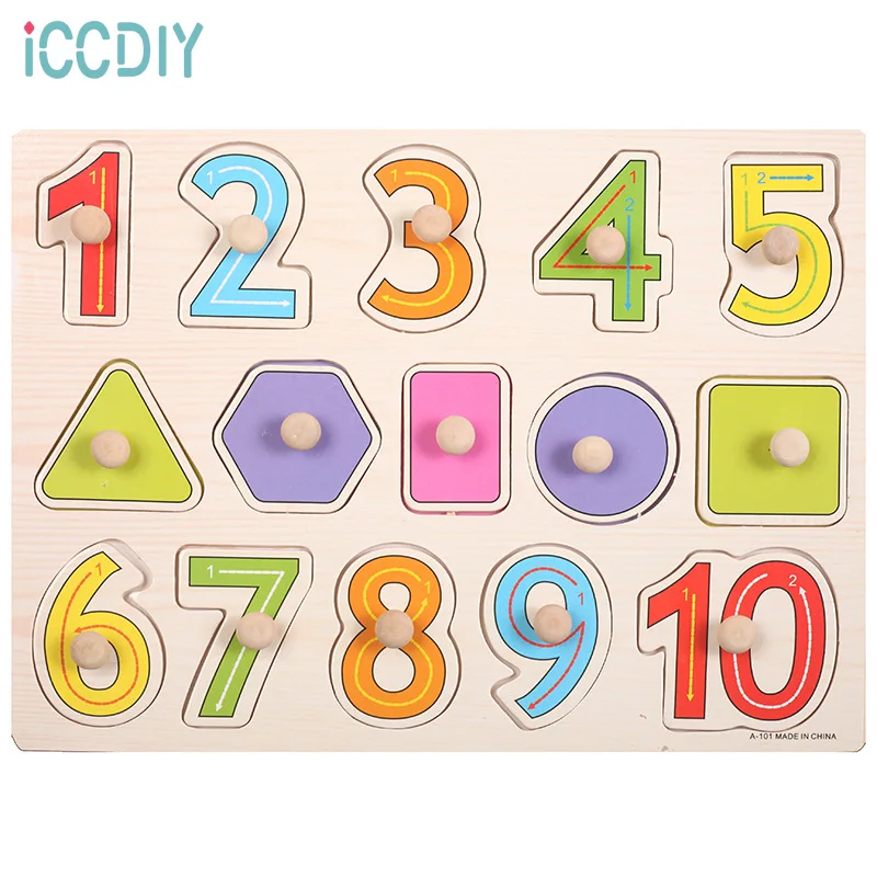 

Montessori Wooden Puzzles Hand Grab Boards Toys Tangram Jigsaw Baby Educational Toys Cartoon Vehicle Animals Fruits 3D Puzzles