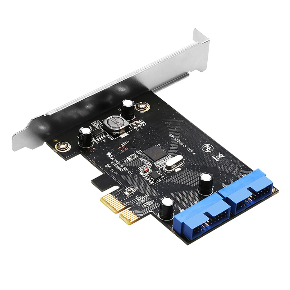 

PCI Express to Dual 19 Pin USB 3.0 Card PCI-e to Internal 20Pin Male Ports Adapter for PC Support Windows XP/Vista/Win7/8/10