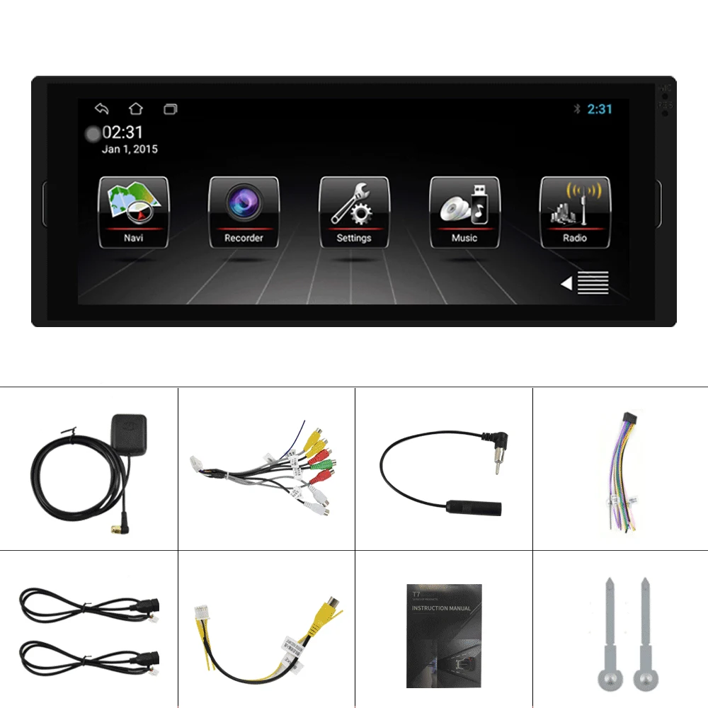 Eunavi 6.9'' HD 1DIN Touch Screen Car Player Android Multimedia GPS WIFI Bluetooth Audio FM Autoradio |