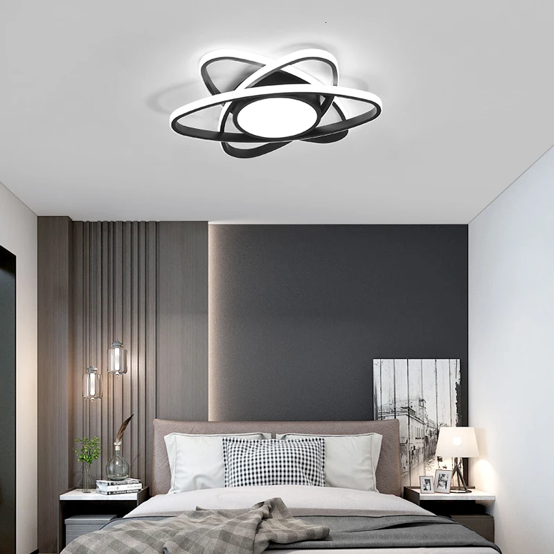 

Chandelier For Living Room Bedroom Study Room Dimmable 110V 220V White+Black Ceiling Chandelier Crystal Lamp