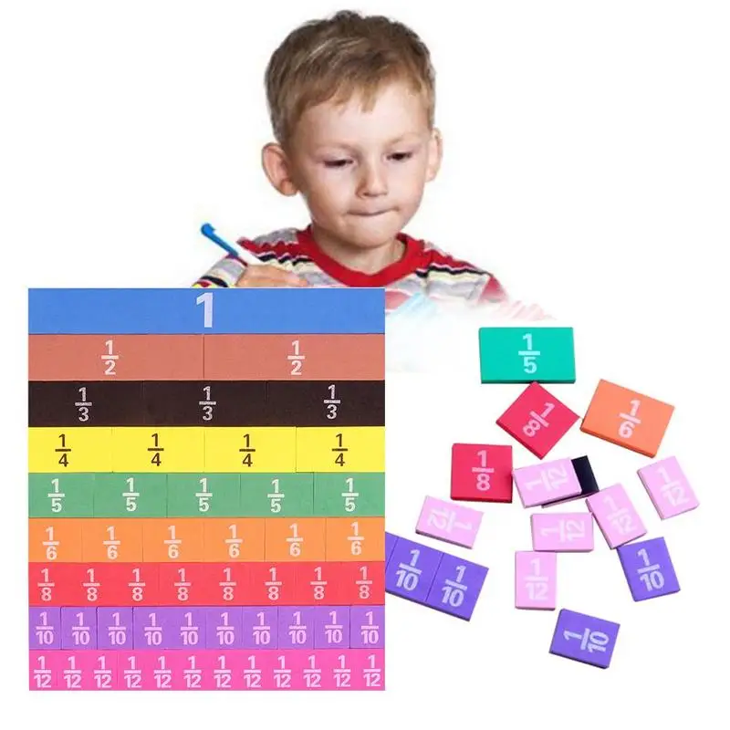 

51 шт. радужные магнитные фракции, математические игрушки, сложение, вычитание, Раннее Обучение для детей, развивающая игрушка