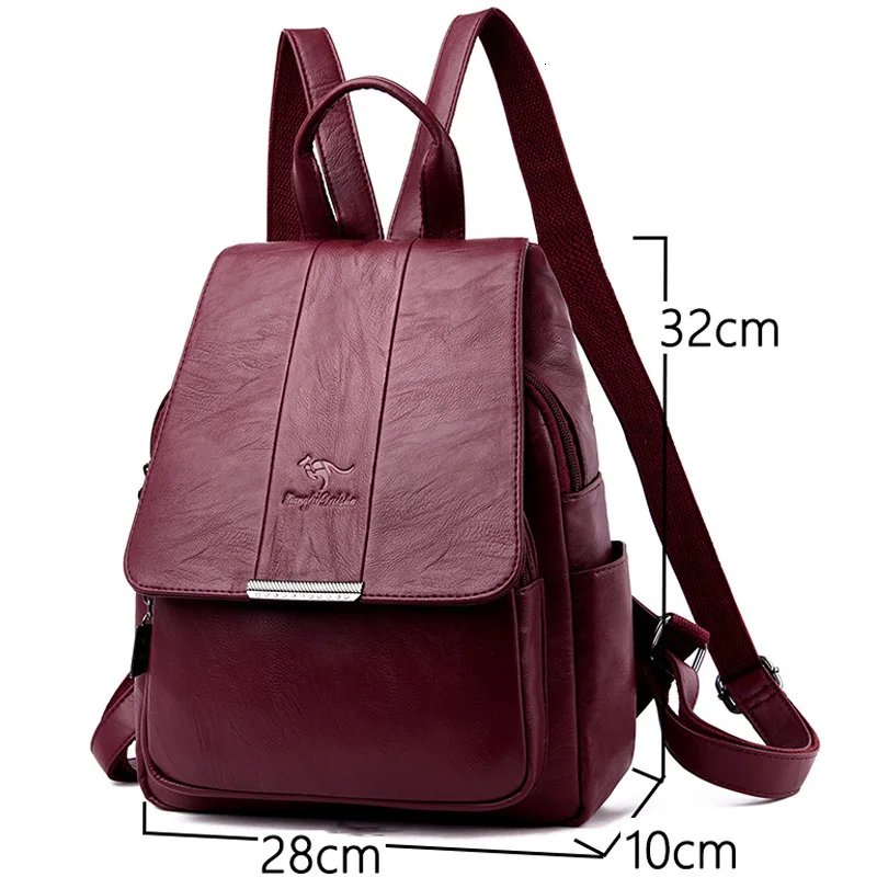 Woman High capacity travel Backpack Lady leather Backpack Fashion Female student Bag Sac a Dos School waterproof Shoulder Bags