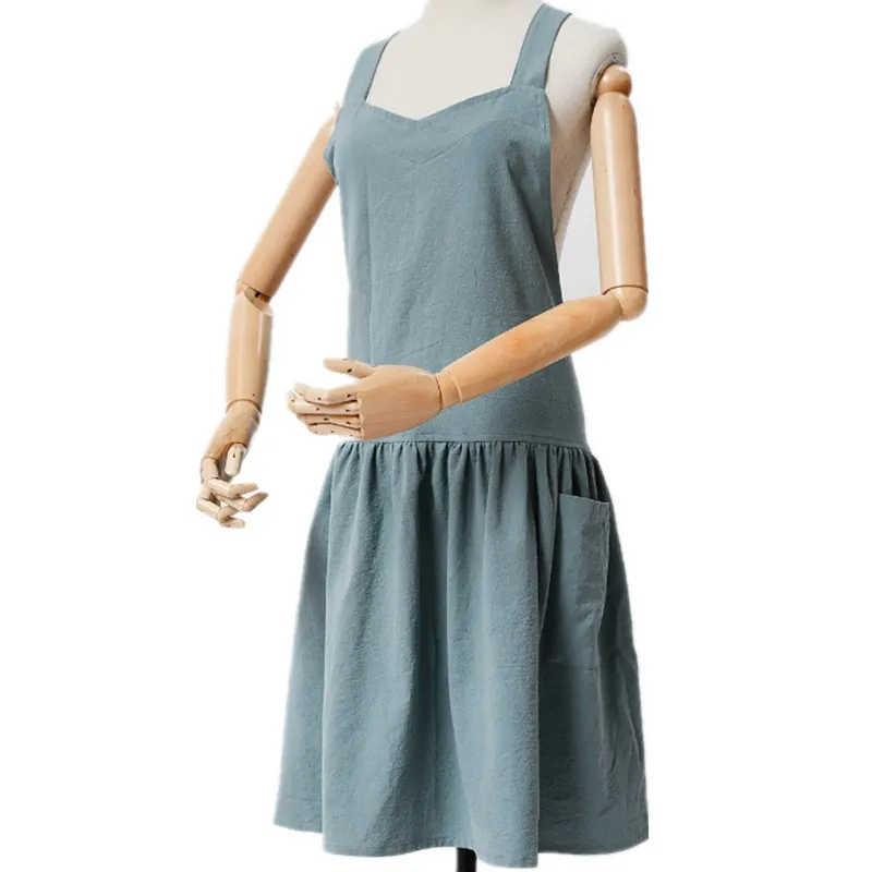 Saim домашней кухни цветочный фартук из хлопка и льна кухонный для кафе женское