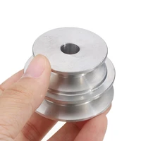 aluminum alloy 4050mm double groove pulley 8 20mm fixed bore v shape pulley wheel for 10mm round belt