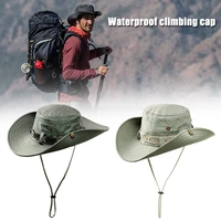 1pcs outdoor sun hat wide brim bucket cowboy hat fishing hunting climbing mountaineering camping hiking men women bhd2
