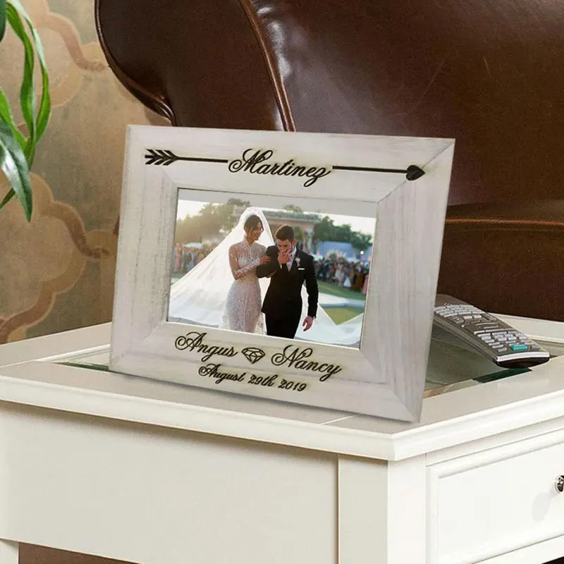 Персонализированная фоторамка в стиле ретро деревянная для фотографий