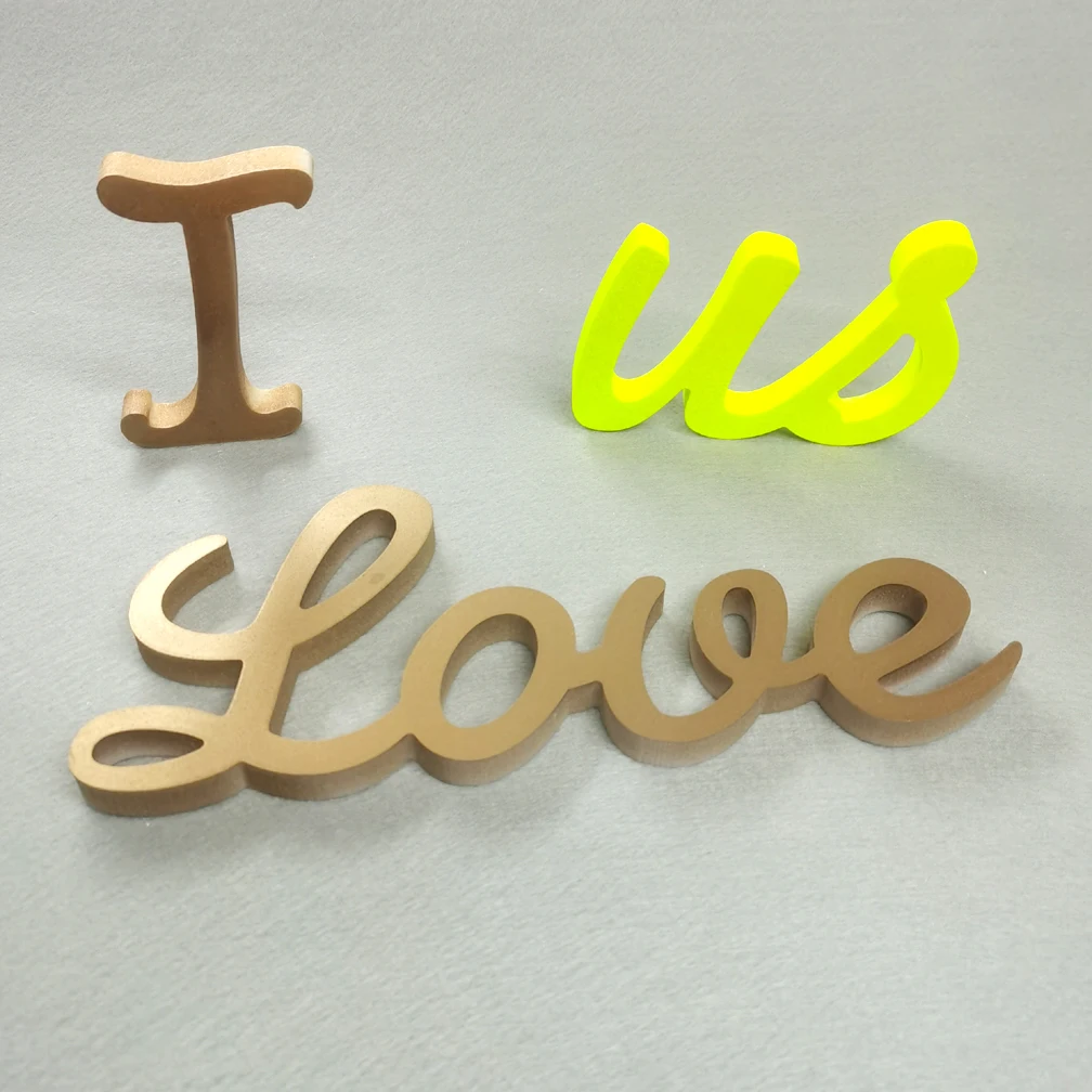 Customized Wood Wooden Words I Love Us Name Logo Shape For Kid's Boy Girls Baby Shower Birthday Wedding Party Decoration Design | Дом и