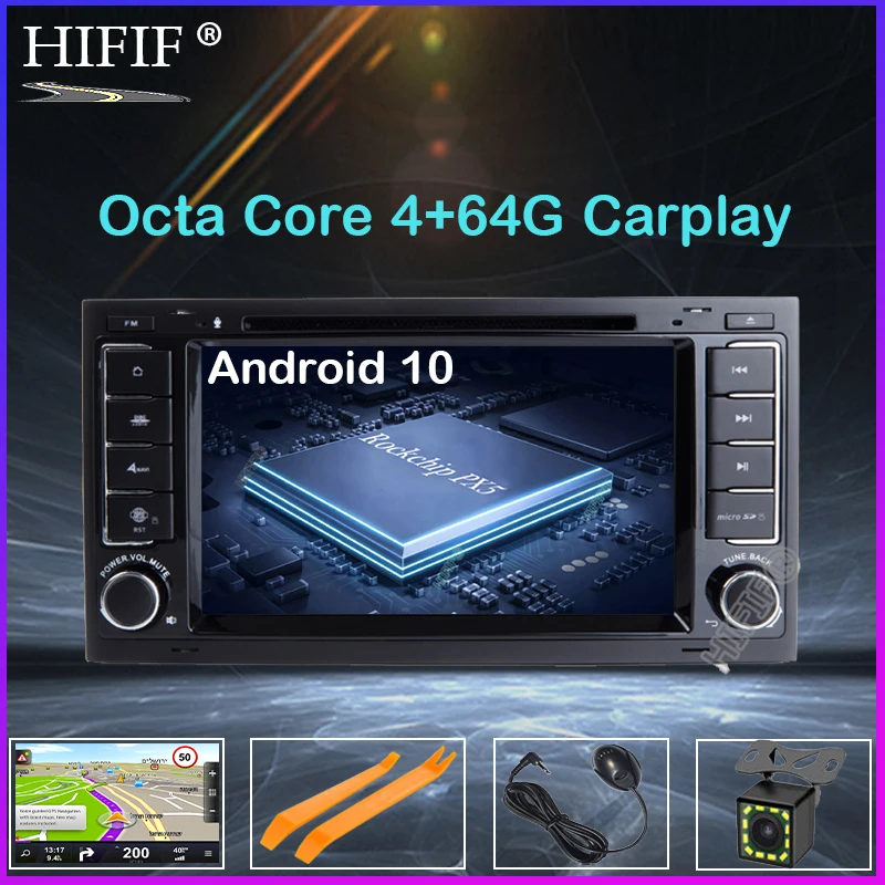 DSP 2 Din 7 ''Android 10 IPS автомобильный DVD плеер GPS навигатор для VW/Volkswagen/Touareg/Transporter T5 с