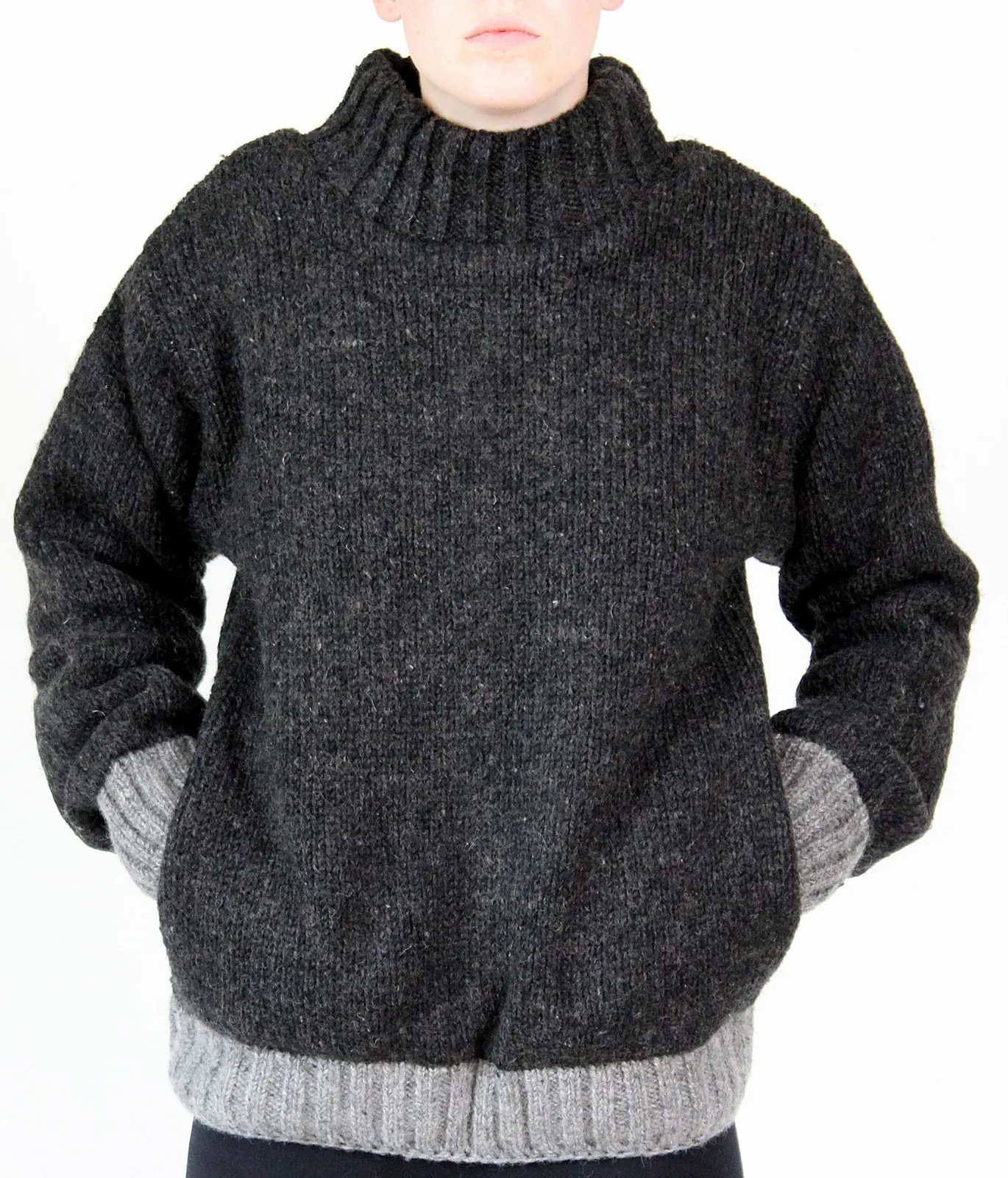 Осенне-зимние мужские свитера с высоким воротником повседневные толстые