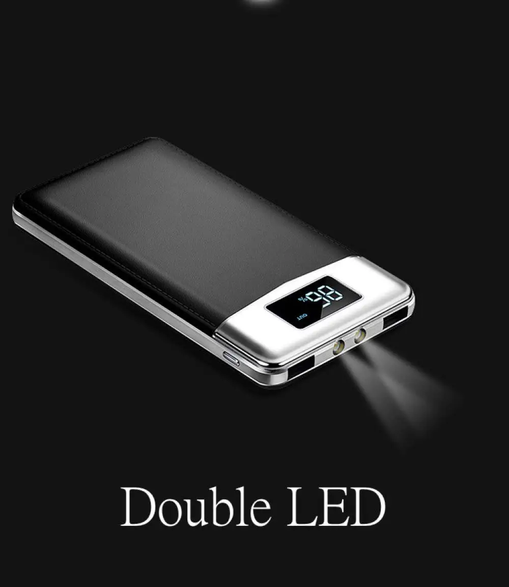 8000 мАч Внешний аккумулятор внешний 2 USB портативный мобильный телефон зарядное