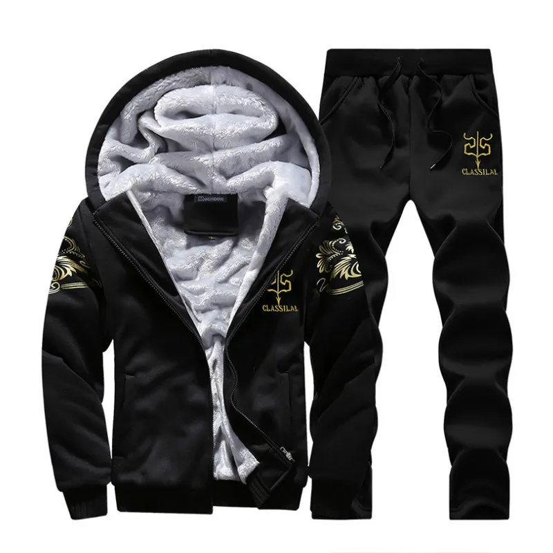 

2020winterNew Brand Fashion letter Leisure Men Tops Coat Fleece Hoodies Sweatshirts Sweatpants Warm Printed Hooded Tracksuit