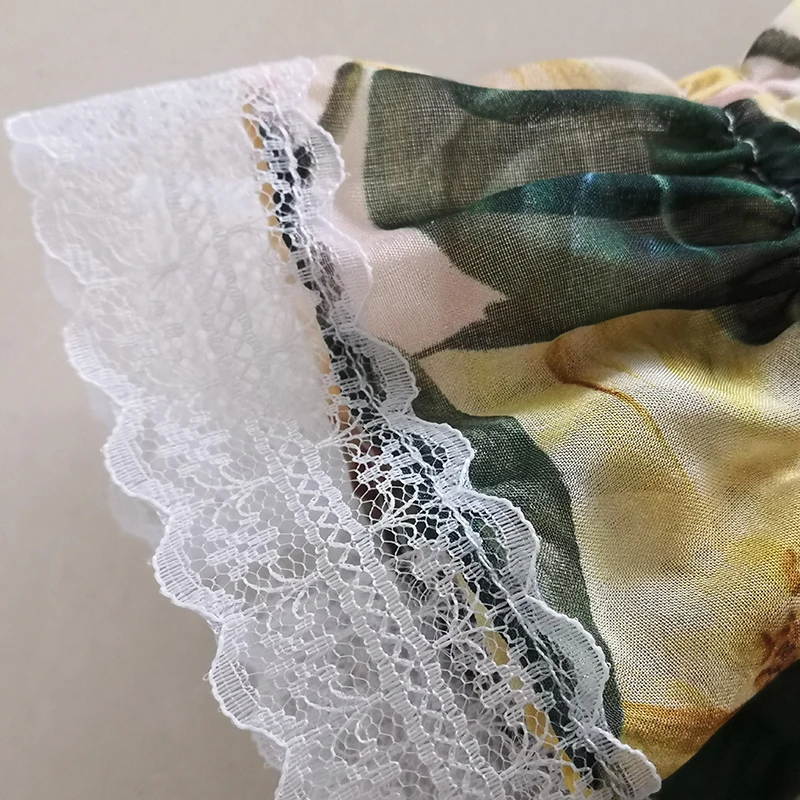 

AELESEEN Runway Fashion 100% Silk Shirt 2021 Designer New Bow Collar Yellow Flower Print Elegant Party Holiday Blouse