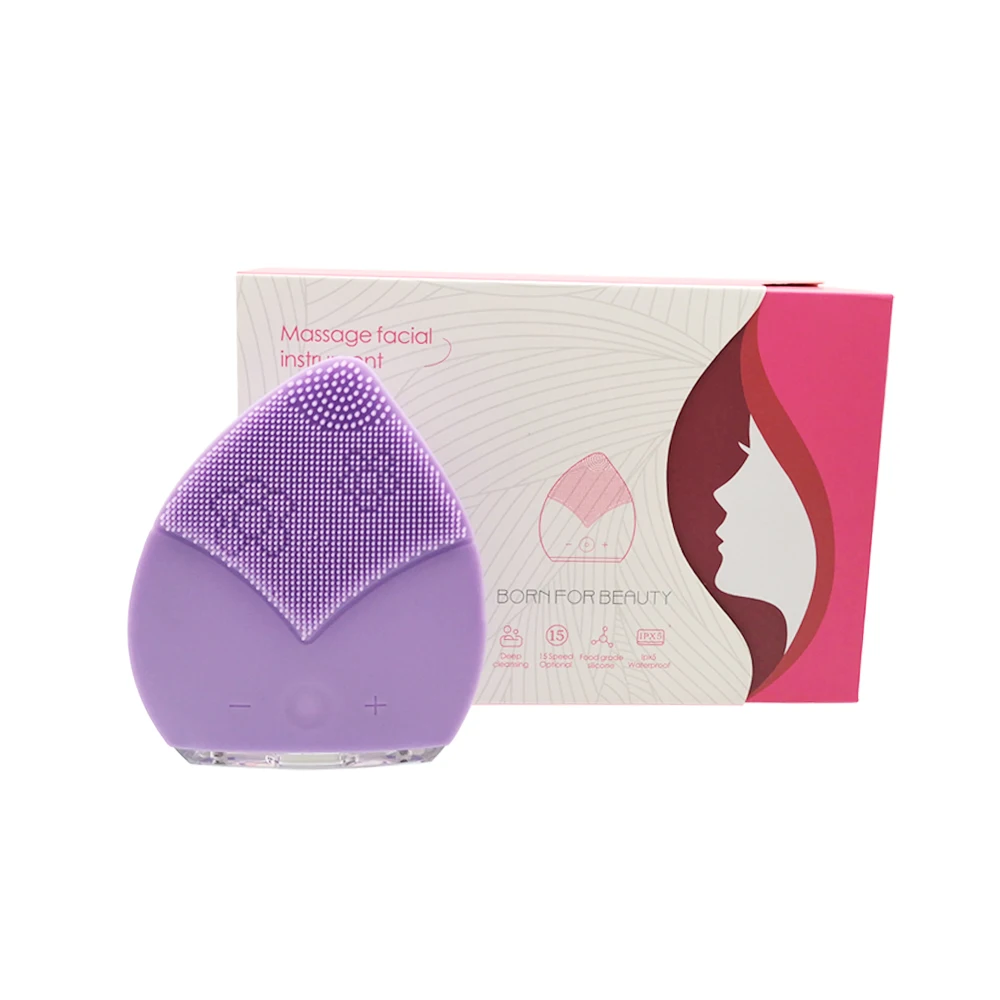 Силиконовая щетка для очищения лица ультразвуковой Вибрационный Электрический