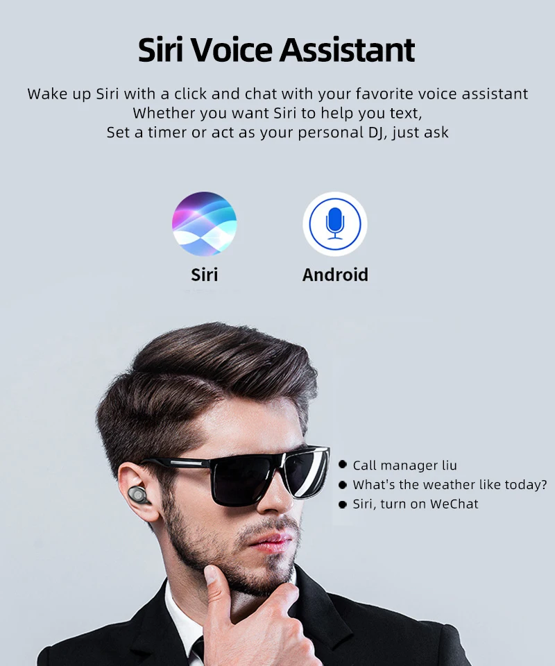 TWS, Bluetooth 5,0, беспроводные наушники, стерео, спортивные, беспроводные наушники, гарнитура, 2000 мА/ч, зарядная коробка для телефона