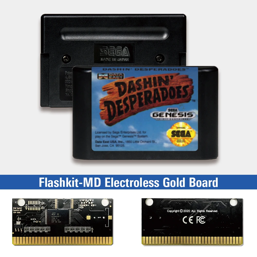 

Raiden Trad - USA Label Flashkit MD Electroless Gold PCB Card for Sega Genesis Megadrive Video Game Console